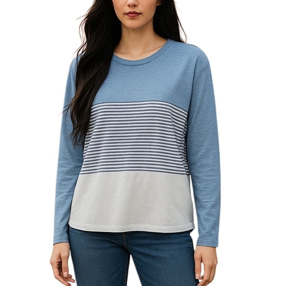 Cotton Blend Lightweight Long Sleeve Top